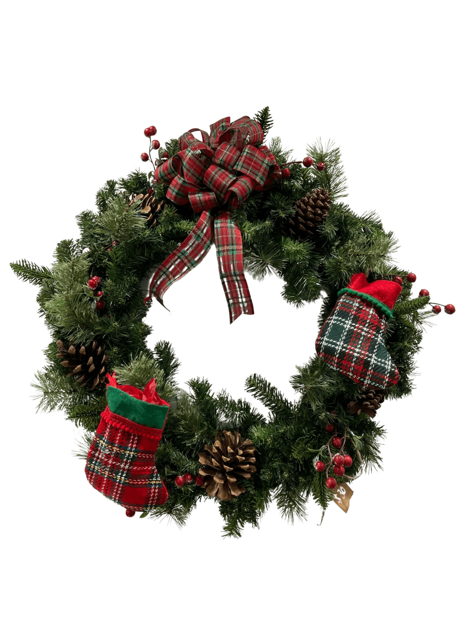 Stocking Wreath flower arrangement