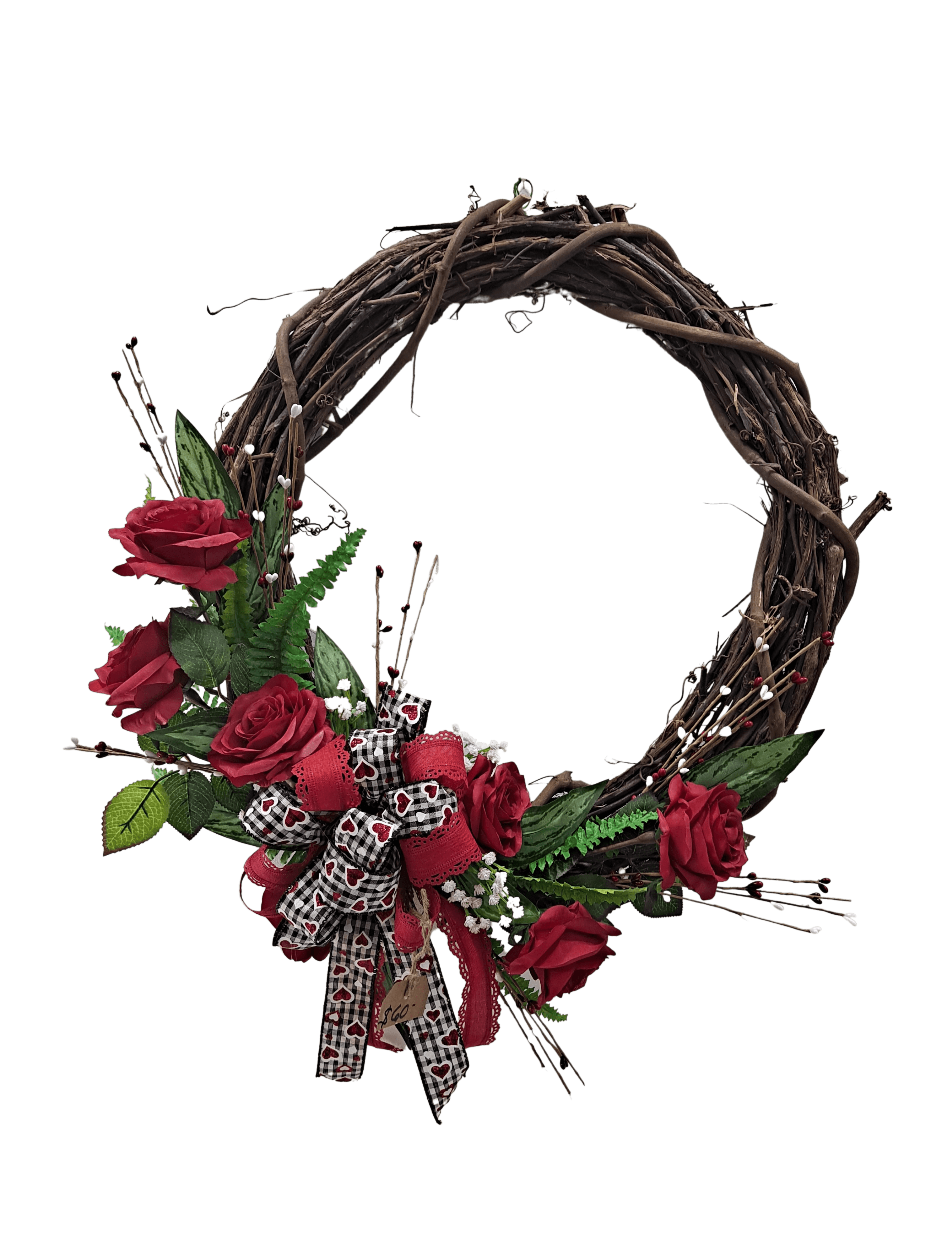 Valentine's Wreath flower arrangement
